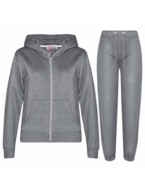 A2Z 4 Kids Kids Girls Boys Plain Tracksuit Hooded Hoodie Bottom Joggers 2-13