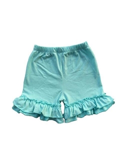 Coralup Baby Little Girls Solid Ruffles Cotton Shorts Pants (0-8 Years)