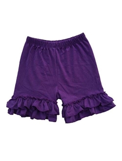 Coralup Baby Little Girls Solid Ruffles Cotton Shorts Pants (0-8 Years)