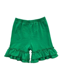 Coralup Baby Little Girls Solid Ruffles Cotton Shorts Pants (0-8 Years)