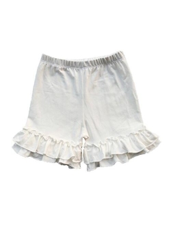 Coralup Baby Little Girls Solid Ruffles Cotton Shorts Pants (0-8 Years)