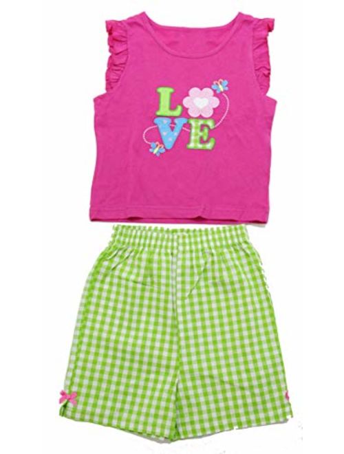 Just Love 2 Piece Summer Short Sets for Girls with Applique