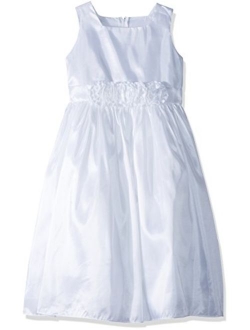 Sweet Kids Little Girls' Sleeveless Rolled Flower Waistband Flower Girl Dress