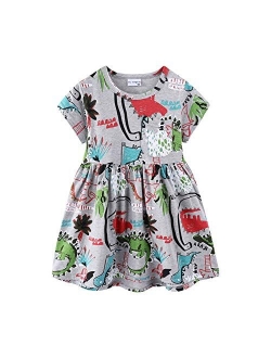 Mud Kingdom Little Girls Dresses Summer Clothes Kitten