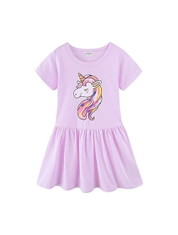 Mud Kingdom Little Girls Dresses Summer Clothes Kitten