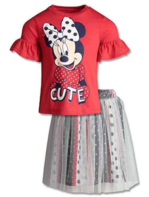 Disney Minnie Mouse Little Girls' Fashion T-Shirt & Tulle Skirt Set