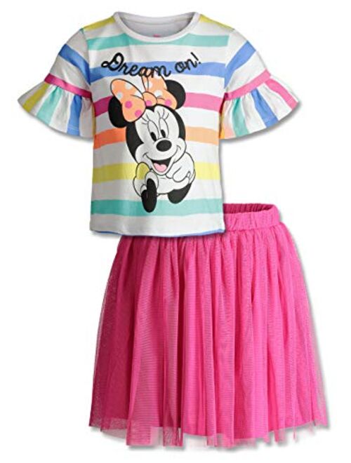 Disney Minnie Mouse Little Girls' Fashion T-Shirt & Tulle Skirt Set