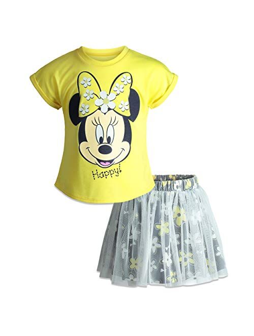 Disney Minnie Mouse Little Girls' Fashion T-Shirt & Tulle Skirt Set