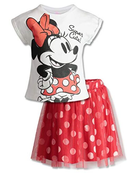 Disney Minnie Mouse Little Girls' Fashion T-Shirt & Tulle Skirt Set