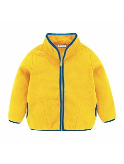 Mud Kingdom Unisex Kids Fleece Jackets Lightweight Plain