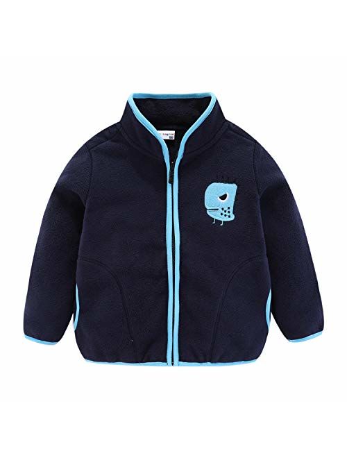 Mud Kingdom Unisex Kids Fleece Jackets Lightweight Plain