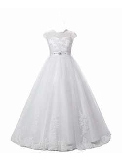 Nina Flower Girls Pageant First Communion Scoop Lace Dress NND065