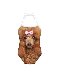 ELEQIN Funny Animal Swimsuits Cover Ups Girls Bodysuit One Piece Swimwear for 3-10T