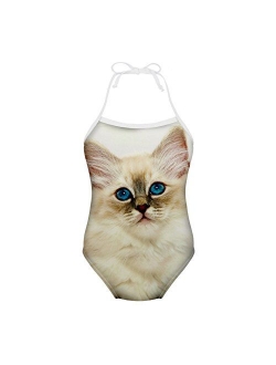 ELEQIN Funny Animal Swimsuits Cover Ups Girls Bodysuit One Piece Swimwear for 3-10T