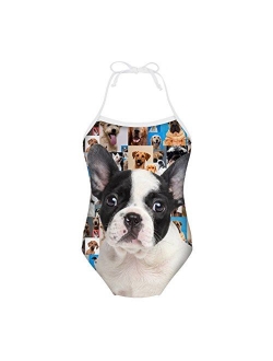 ELEQIN Funny Animal Swimsuits Cover Ups Girls Bodysuit One Piece Swimwear for 3-10T