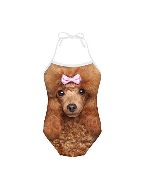 ELEQIN Funny Animal Swimsuits Cover Ups Girls Bodysuit One Piece Swimwear for 3-10T