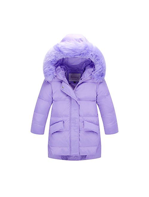 Ding Dong Kid Girl Winter Hooded Fur Down Parka Coat