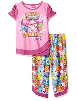 Hatchimals Girls' Little 2-pc Pajama Set, Long Sleeve W/Pant