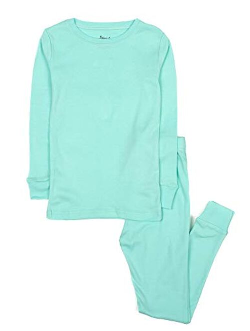 Leveret Kids Pajamas Boys & Girls Solid Colors 2 Piece Pajama Set 100% Cotton (Size 2-14 Years)