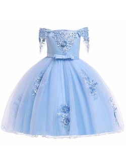 3-12 Years Formal Girls Dresses Flower Pageant Dresses for Girls Summer Sundress