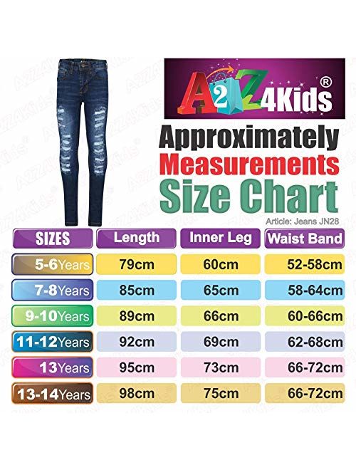 Buy Kids Girls Skinny Jeans Denim Ripped Fashion Stretchy Pants Jeggings  3-14 Years online