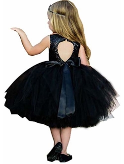 Shiny Toddler Little/Big Girls Shiny Sequins Birthday Party Dance Dress