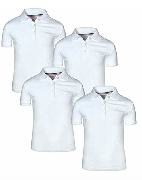 French Toast Girl's Uniform Polo Short Sleeve Interlock (4 Pack)