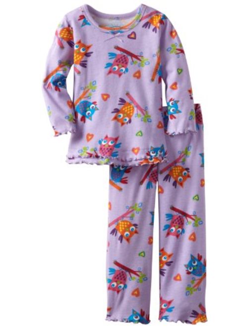 Sara's Prints Girls' Ruffle Top and Pant Pajama Set