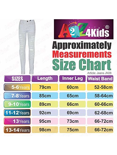 Kids Girls Skinny Jeans Denim Ripped Fashion White Stretchy Pant Jegging 3-14 Yr