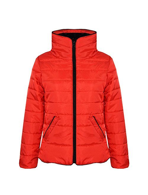 Girls Jacket Kids Padded Puffer Bubble Faux Fur Collar Warm Thick Coats 5-13 Yrs