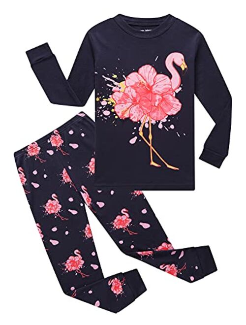 Little Girls Pajamas 100% Cotton Long Sleeve Pjs Toddler Clothes Kids Sleepwear Shirts