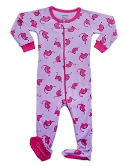 Baby Girls Footed Pajamas Sleeper 100% Cotton Kids & Toddler Pjs (3 Months-5 Toddler)