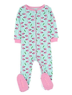 Baby Girls Footed Pajamas Sleeper 100% Cotton Kids & Toddler Pjs (3 Months-5 Toddler)