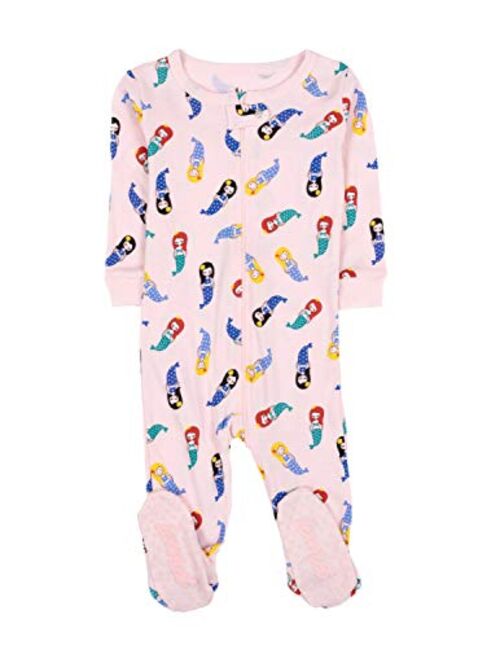 Leveret Baby Girls Footed Pajamas Sleeper 100% Cotton Kids & Toddler Pjs (3 Months-5 Toddler)