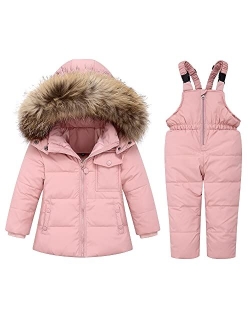 JiAmy Kids Winter Puffer Jacket and Snow Pants 2-Piece Snowsuit Skisuit Set