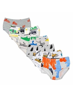 Closecret Kids Series Baby Soft Cotton Underwear Dinosaur Truck Shark Little Boys' Assorted Briefs(Pack of 6)