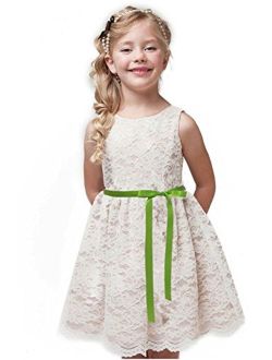 Shop Ginger Wedding Ivory Flower Girl Lace Dress Bow Sash Children Communion D6