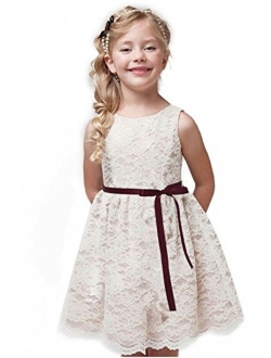 Shop Ginger Wedding Ivory Flower Girl Lace Dress Bow Sash Children Communion D6