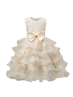 YMING Girls Flower Princess Tutu Party Dress Sequin Flare Lace Princess Dress