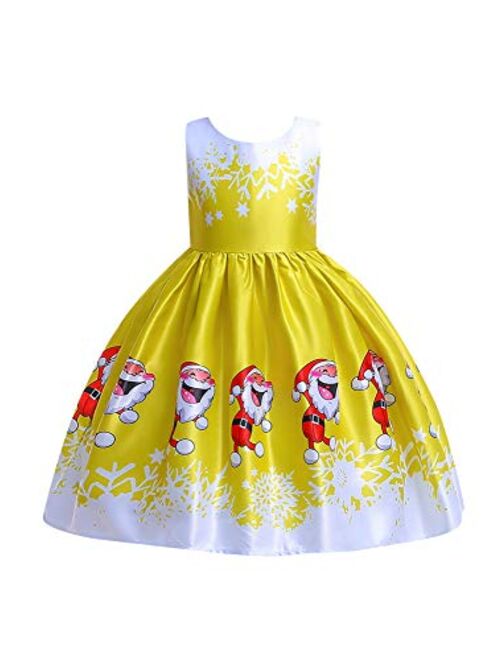 YMING Girls Flower Princess Tutu Party Dress Sequin Flare Lace Princess Dress