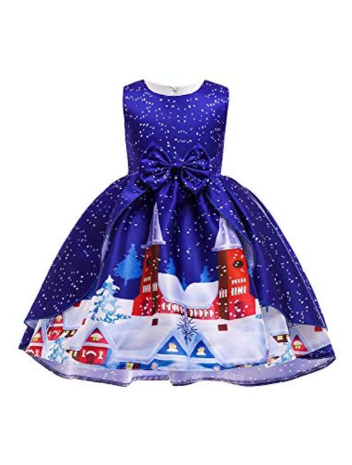 YMING Girls Flower Princess Tutu Party Dress Sequin Flare Lace Princess Dress