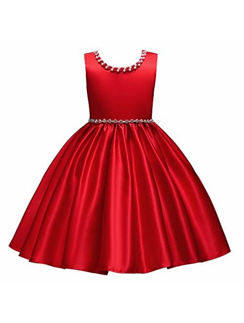 aibeiboutique Little Girl Tutu Flower Petals Bow Dress Chiffon Princess Dresses for Wedding Party