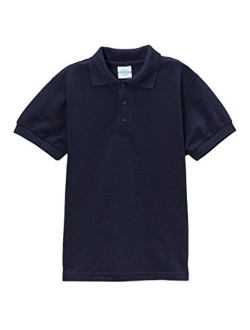 unik Boy's Uniform Pique Polo Shirt Short Sleeve White Sky Blue Navy Hunter Green Burgundy Black Red