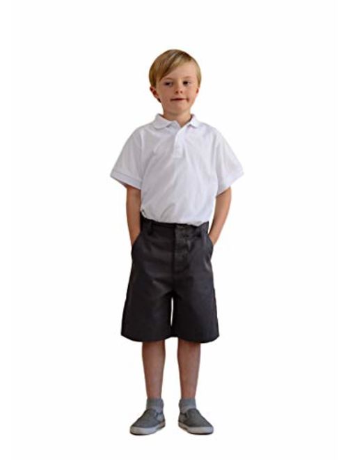 unik Boy's Uniform Pique Polo Shirt Short Sleeve White Sky Blue Navy Hunter Green Burgundy Black Red