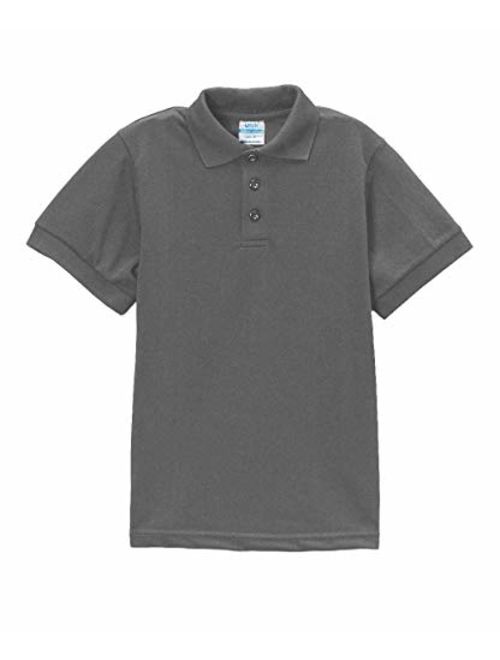 unik Boy's Uniform Pique Polo Shirt Short Sleeve White Sky Blue Navy Hunter Green Burgundy Black Red