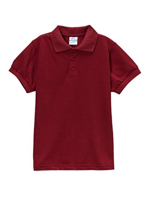 unik Boy's Uniform Pique Polo Shirt Short Sleeve White Sky Blue Navy Hunter Green Burgundy Black Red