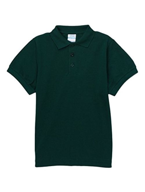 unik Boy's Uniform Pique Polo Shirt Short Sleeve White Sky Blue Navy Hunter Green Burgundy Black Red