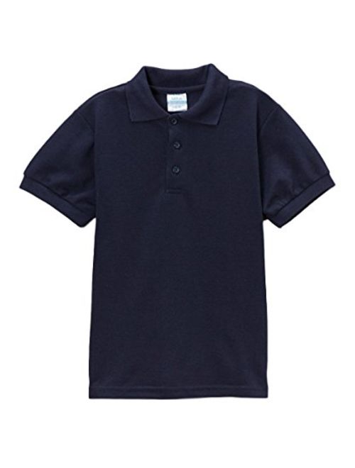 unik Boy's Uniform Pique Polo Shirt Short Sleeve White Sky Blue Navy Hunter Green Burgundy Black Red