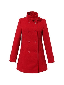 Richie House Girls' Double-Breasted Jacket with Little Stand Collar Size 2-12 Rh0644