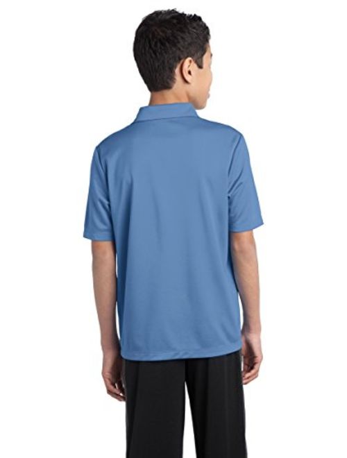 Port Authority Youth Silk Touch Performance Polo - X-Small- Black